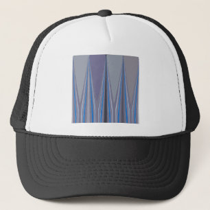 Blauwe, Paarse, grijze Chevron Art Print Trucker Pet