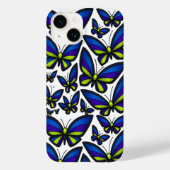 Blauwe Paarse groene vleugels nu Case-Mate iPhone Case (Achterkant)
