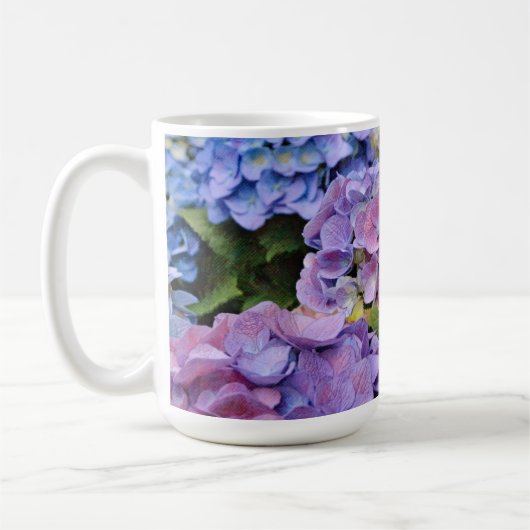Blauwe Paarse Hydrangea Bloem Bloemen Mok Cup (Links)