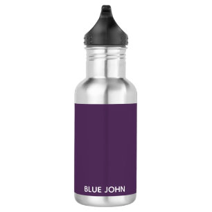 Blauwe paarse kleurennaam waterfles
