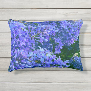 Blauwe paarse lilacs romantische blauwe foto buitenkussen