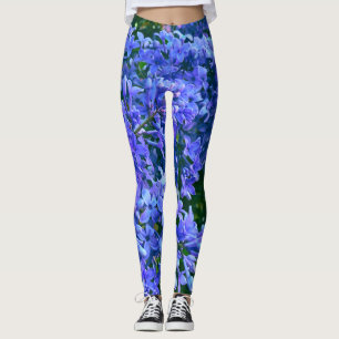 Blauwe paarse lilacs romantische blauwe foto leggings