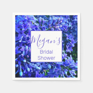 Blauwe paarse lilacs romantische blauwe foto servet