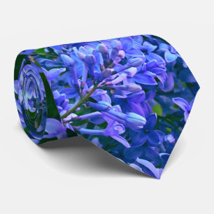 Blauwe paarse lilacs romantische blauwe foto stropdas