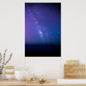 Blauwe Paarse Melkweg Galaxy Poster (Keuken)