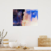 Blauwe Paarse moderne Abstracte kunstdrukken: Kuns Poster (Keuken)