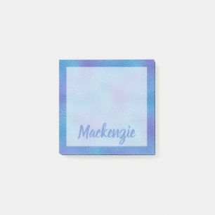 Blauwe Paarse Mottle Iridescent Shimmer Name Post-it® Notes