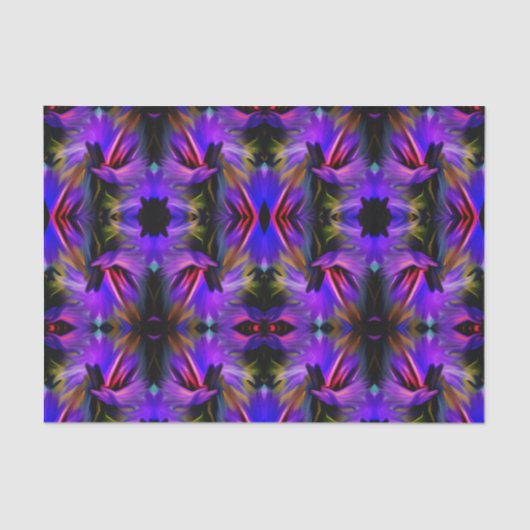 Blauwe Paarse penseeldoornen Abstracte ontkoppelin Tissuepapier (Voorkant)