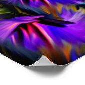 Blauwe Paarse penselen Abstract Poster (Hoek)