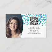 Blauwe Paarse reeksen Grote Tekst NAILS QR Code Bu Visitekaartje (Achterkant)