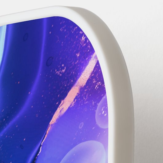 Blauwe Paarse Rood-Violet Vloeibare inkt, monogram Pickleball Paddle (Links Detail)