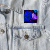 Blauwe Paarse Rozen Button - (In situ)