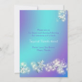 Blauwe paarse strandstrande kaart (Achterkant)