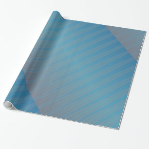 Blauwe Paarse streep moderne geometrische Abstract Cadeaupapier