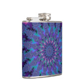 Blauwe Paarse Stropdas-Dye Trippy Fun Flask Heupfles (Rechts)