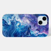Blauwe Paarse Verf Giet Abstracte Vloeibare Esthet Case-Mate iPhone Case (Achterkant (horizontaal))