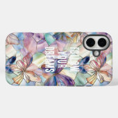 Blauwe Paarse vlinder Case-Mate iPhone Case (Achterkant (horizontaal))