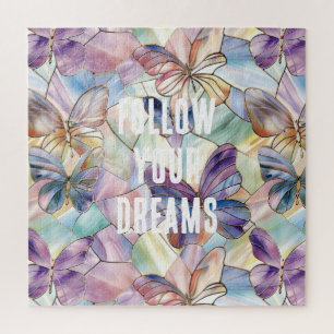 Blauwe Paarse vlinder Legpuzzel