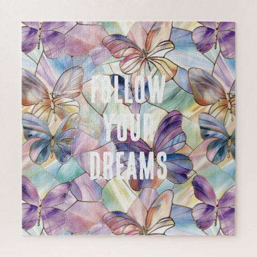 Blauwe Paarse vlinder Legpuzzel (Verticaal)