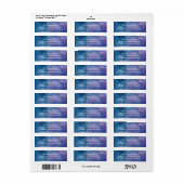 Blauwe Paarse Waterverf Adres label (Full Sheet)
