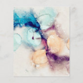 Blauwe Paarse Waterverf en goudkoorts Flyer (Achterkant)