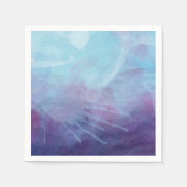 Blauwe Paarse Waterverf Splashes Design Servet (Voorkant)