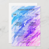 Blauwe Paarse Waterverf - Weddenschap Kaart (Voorkant / Achterkant)