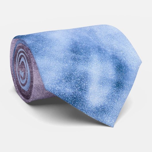 Blauwe paarse witte abstracte hete wolken rook stropdas (Opgerold)