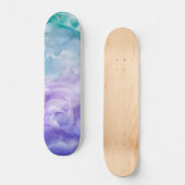 Blauwe & paarse wolkenwerveling skateboard (Voorkant)