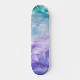 Blauwe & paarse wolkenwerveling skateboard