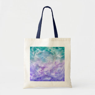 Blauwe & paarse wolkenwerveling tote bag