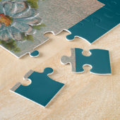 Blauwe paaseieren en kippen Grote puzzel Legpuzzel (Zijkant)