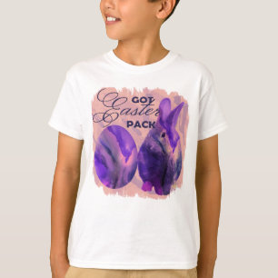 Blauwe paashaas en gebilde eieren t-shirt