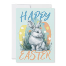 Blauwe paashaas kleurrijk