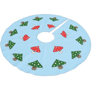 Blauwe paddenstoelen kerstboom rok