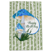 Blauwe paddenstoelen op Aspen Birthday Medium Cadeauzakje (Voorkant)