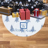 Blauwe pagode kerstboom monogram patroon kerstboom rok