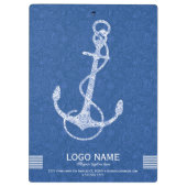 Blauwe paisley en witte neushoorn 2 klembord (Achterkant)