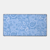 Blauwe Paisley Leopard Desk Mat (Voorkant)