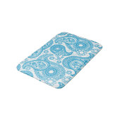 Blauwe Paisley op witte achtergrond Badmat (Gekanteld)