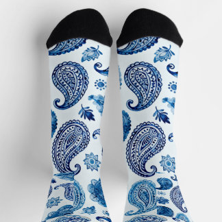 Blauwe Paisley-sokken voor vrouwen Sokken