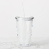 Blauwe palm palmboom monogram acryl drinkbeker (Links)