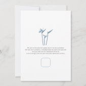 Blauwe Palm Platte Save The Date Kaart (Achterkant)