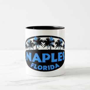 Blauwe palmen uit Napels Florida Tweekleurige Koffiemok