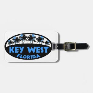 Blauwe palmen uit West Florida Bagagelabel