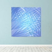 Blauwe Palmen Uitgerekt Canvas Print (Insitu (Houten vloer))