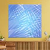 Blauwe Palmen Uitgerekt Canvas Print (Insitu (Woonkamer))