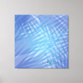 Blauwe Palmen Uitgerekt Canvas Print (Voorkant)