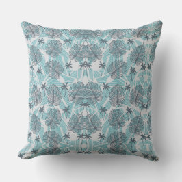 Blauwe palmleder naadloze piloot buitenkussen