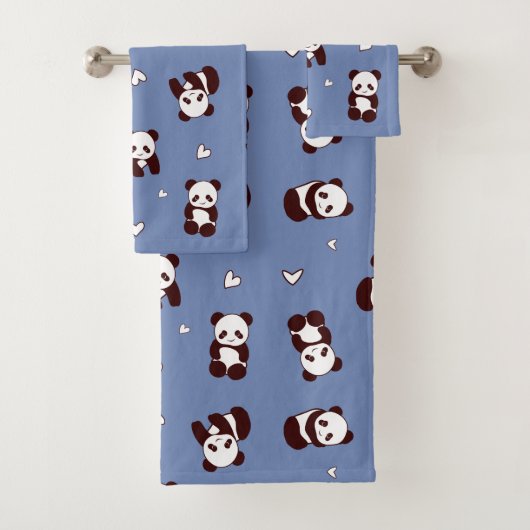Blauwe panda handdoek (Insitu)